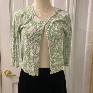 GREEN FLORAL CARDIGAN